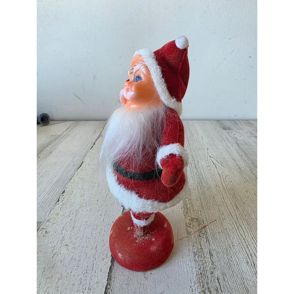 Antique felt Santa vintage standing red dancing Xmas decor